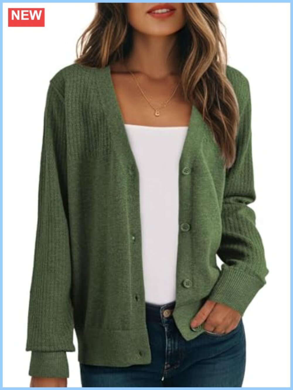 Wool Blend Open Front Cardigan Button Down Knit Sweater